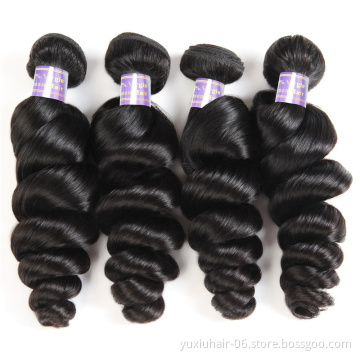 Loose Wave Remy Hair Extension Human Hair Bundles With Closure Natural Color  Weave Bundles 100% Human Hair Bundle With Frontal